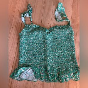 Blue Life Green Cinched Tank Top